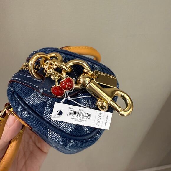 Coach CZ083 Mini Rowan Bag Charm In Signature Denim - Picture 7 of 7
